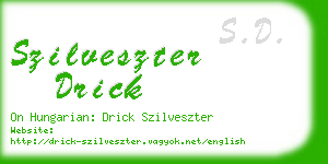 szilveszter drick business card